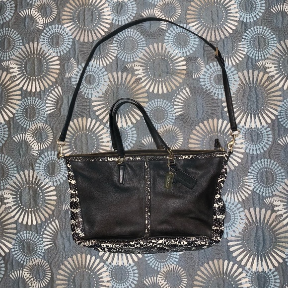 LAST CALL 🚨COACH Bleecker Satchel in Two Tone Python Embossed Leather 27984 - Picture 2 of 8